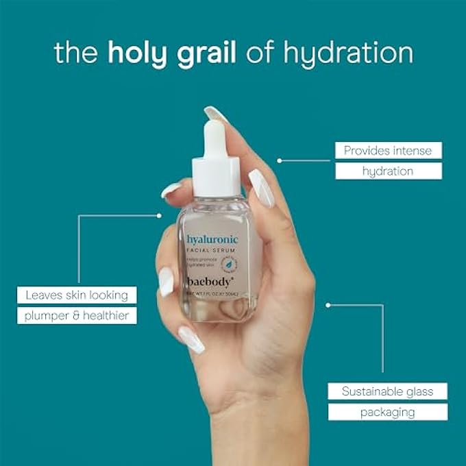 Baebody HYALURONIC ACID SERUM FOR FACE, PROFESSIONAL ANTI-AGEING TOPICAL FACIAL SERUM W VITAMIN C & VITAMIN E, REDUCES WRINKLES & FINE LINES FOR RADIANT AND YOUNGER LOOKING SKIN, 30ML - Image 4